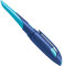 STABILO - Ergonomischer Schulfüller für Linkshänder mit Standard-Feder M - EASYbirdy in mitternachtsblau/azur - Einzelstift - inklusive Patrone - Schreibfarbe blau (löschbar)