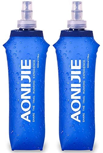 Win.Deeper 2PCS 500ML Faltbarer Trinkflaschen BPA-Frei Wasserflasche Sportflasche Collapsible Flask Auslaufsicher für Trinkrucksack Fahrrad Klettern Outdoor Sport (500ml-2pcs)