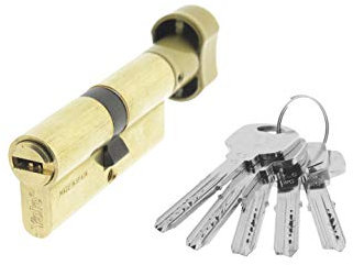 Yale, YL6P3040LT, Cilindro de Seguridad, YL6, Leva Larga, Llave - Botón, Latonado, 30 x 40 mm