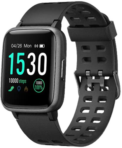 Funker S7 Negro Smartwatch, Reloj Impermeable IP68 Pulsera Actividad Hombre Mujer, Reloj Deportivo Inteligente, Reloj Fitness con Pantalla Táctil, Pulsómetro y Cronómetros para iPhone iOS y Android