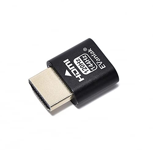 EVanlak HDMI Headless（High Rate240） HDMI Dummy Plug,Headless Ghost, Display Emulator Black 1Pcs
