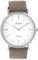 Oozoo Vintage Damenuhr mit Lederband Flach 40 MM Weiß/Taupe C20076