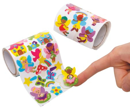 Baker Ross AX926 Feen-Aufkleber auf der Rolle im Vorteilspack, 600 Stück, Kinder-Aufkleber, ideal für Kinder, Kunst- und Bastelprojekte, Karten und Scrapbooking