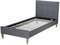 Homestyle4u 1986, Polsterbett 90x200 Grau Bettgestell mit Lattenrost Bett Einzelbett