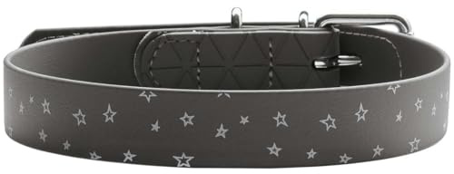 HUNTER Convenience Reflect Hundehalsband | Kunststoff, mit reflektierendem Muster, einfach abwischbar, Farbe: Grau, Größe: 40