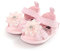 Voracale Sandali Estivi Principessa Bambini Scarpine Battesimo Neonata Scarpe Bambina Elegante Scarpe Basse Casuali Scarpe da Neonato Scarpine con Fiore Eleganti Piatto (Roso, 12-18 mesi)