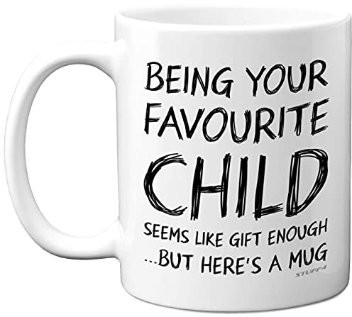 Best Mum & Dad Gifts - Being Your Favourite Child Mug Funny Gag Gift for Christmas, Birthday, Valentines, Mothers Day Father's Day from Daughter Son Kids, Dishwasher Safe Coffee Mugs Tea Cup