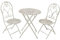 AVANTI TRENDSTORE - Bistro - Set arredo esterno in ferro per due persone, composto da un tavolino con piano rotondo e due sedie, pieghevole. Disponibile in due colorazioni. (bianco antico)