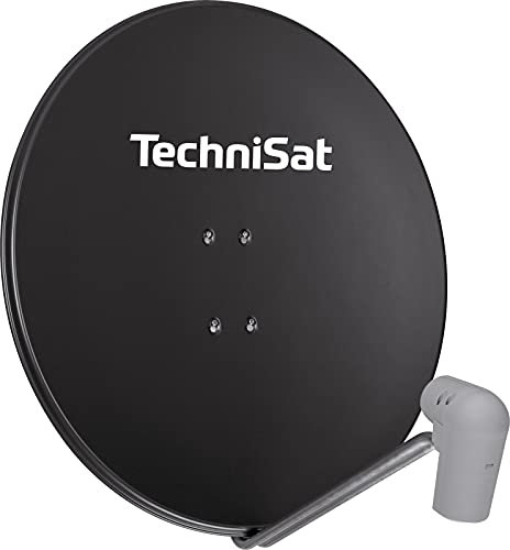 TechniSat SATMAN 850 PLUS Satellitenschüssel (85 cm Sat Anlage mit Masthalterung und Universal Twin-LNB für bis zu 2 Teilnehmer) grau