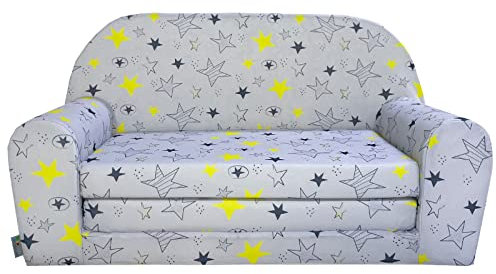 FORTISLINE – Kindersofa MINI ausklappbar 40x78x45cm - Kindersofa für Kinder 2in1 - Kindercouch ausklappbar - Schlafcouch aus Schaumstoff - Abnehmbarer Bezug - Viele Motive