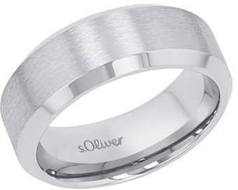 s.Oliver Ring Edelstahl Herren Ringe, Silber, Kommt in Schmuck Geschenk Box, 2033976