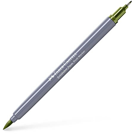 Faber-Castell Creative Studio Goldfaber Aqua Dual Marker, Chromgrün blickdicht, Einzelmarker, für Kunst, Handwerk, Zeichnen, Skizzieren, Zuhause, Schule, Universität, Ausmalen