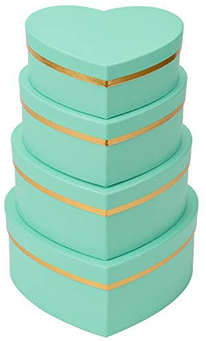 Oairse Geschenkbox Aufbewahrungsbox mit Deckel herzförmig Geschenkschachtel Karton Pappschachteln Ordnungsboxen Geschenkkarton Schmuckschachtel Geschenkbox Geburtstag muttertagsgeschenk, 4er Set