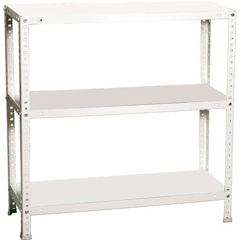 Simon Rack Estanteria Metalica 900x800x500 mm, 3 Alturas, Bandeja Metal, 75 kg de Punto Flexión, Estanteria Almacenaje, Blanca - Advantage