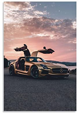 Auto-Poster Mercedes Sls Amg Black Series Leinwand-Kunst-Poster und Wandkunst-Bild, moderner Familien-Schlafzimmer-Dekoration, Poster, 30 x 45 cm