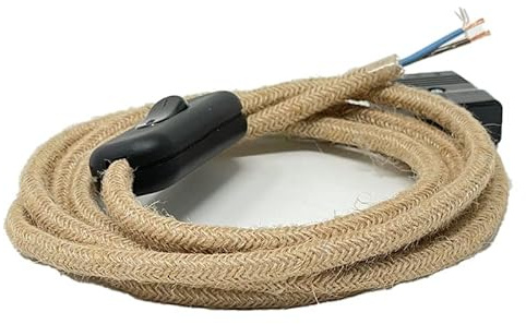 Cablaggio per Lampada Abat-Jour con cavo elettrico tessuto. Colori Vari. (Juta 2)