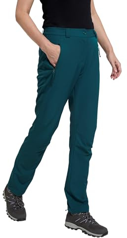 Mountain Warehouse Arctic Thermal Womens Trousers - Fleece Lined Pants, Stretch, Many Pockets, Inner Waistband Ladies Bottoms, Warm - for Walking, Camping, Hiking Dark Green Women's Size 16