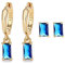 Creolen Gold mit blauen Ohrringen, creolen gold klein für Frauen 14K Gold Ohrringe Set hypoallergene Schmuck Gold Ohrringe für Mädchen und Männer