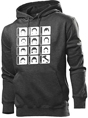 Generisch Sweat à capuche pour homme de l'équipe de la Coupe du monde 1990, Gris foncé chiné., S