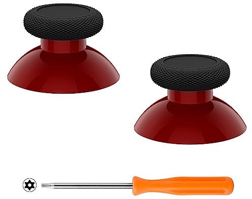 eXtremeRate Analogici per Xbox Series X/S Controller,Levette Analogiche Stick Ricambio per Xbox One S/X/Standard/Elite Joystick-Carminio&Nero