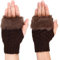 Damen Fingerlose Handschuhe mit Kunstpelz Winter Warm Armstulpen Fingerlos Fäustlinge Kurzer Gestrickte Handgelenk Handschuhe Wärmer Frauen Halbfinger Handschuhe für Hochzeits Geburtstag (Kaffee)