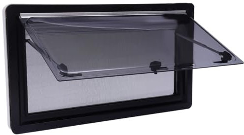 Fenêtre de caravane 90 x 50 cm - Push up - Pliable - Fenêtre latérale - Protection contre les insectes - Protection solaire - Moustiquaire occultant (900 x 500 mm)
