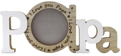 MAGICLULU Decorazione della casa intaglio cavo in legno Amo papà di compleanno per la festa del papà cornice per foto commemorativa jm01926 arredamento retrò porta foto d'epoca amore