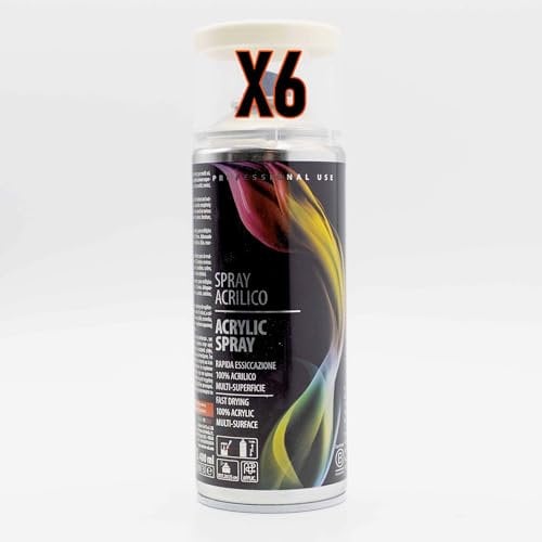 SIMPLETEK - 6 Einheiten Sprühfarbe Farbe Weiß Signal 400ml | Spraydose White Signal si für Innen und Außen Universal