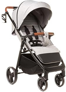 Stinger Kinderwagen buggy bis 22 kg, Universal Verdeck, große EVA-Räder, moskitionez, bequemes Falten (Melange Hellgrau)
