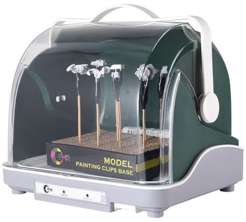 Airbrush Spray Booth Kit, Hobby Model Painting Dryer Booth, 120W Electric Airbrush Drybooth with Cool Air Mode, Water Filter Box and Transparent Dust Cover, for Painting Model Craft Hobby DIY