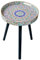 Simmer Stone Round Indoor Side Tables with Detachable Wooden 3 Legs, Versatile Tray Table, Perfect For Round Coffee Table Tea, and Relaxation Time 17.7 Inch (Multi Moroccan)