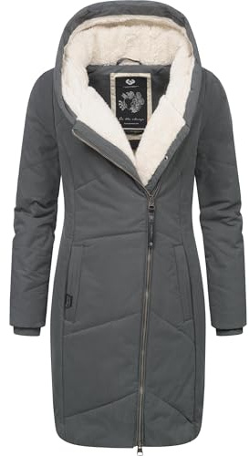 Ragwear Damen Wintermantel warmer Steppmantel lang mit Kapuze Gordon Long Intl XS-6XL