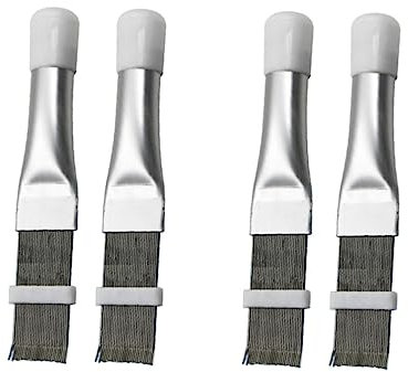 Mikinona 4 Stück Flossenkamm Aus Edelstahl Reinigungswerkzeug Für Klimaanlagen Pflanzenluftbefeuchter Drinnen Klimaanlage Fin Kamm Kondensator Kamm Edelstahl-flossenbürste Silver