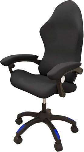 YOPOIY Stretch Gaming Chair Cover Cat Scratch Proof, Washable Game Chair Cover with Armrest Covers Soft Computer Chair Slipcover (dark gray,one size)
