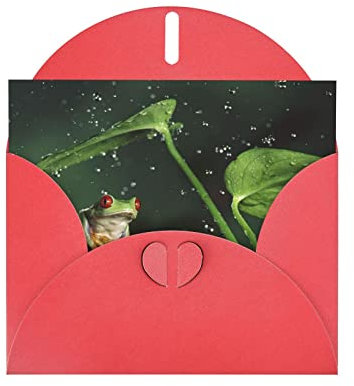 Friedensbaum, Frosch, Perle, Papier, Urlaubs-Grußkarte (horizontal), Dankeskarte, Einladungskarte, blanko, Grußkarte