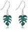 Monstera Ohrringe S925 Sterling Silber Grüne Palmblatt Ohrringe Tropische Ohrringe Monstera Schmuck Damen