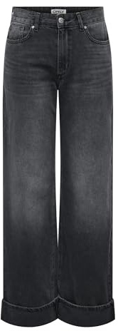ONLY Damen Schwarz X_S/32 | Weiter Beinschnitt fit, Casual, Bei max. 40 grad im schongang waschen