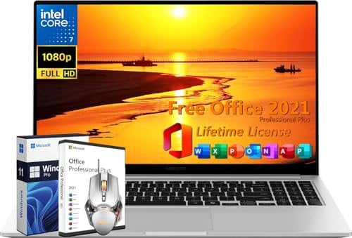 SAMSUNG Galaxy Book 4 Business Laptop PC Computer, with Office 2024 Lifetime License, Intel 10-core Ultra 7-150U, 16 GB RAM, 1 TB SSD, 15.6 FHD, Backlit KB, Windows 11 Pro