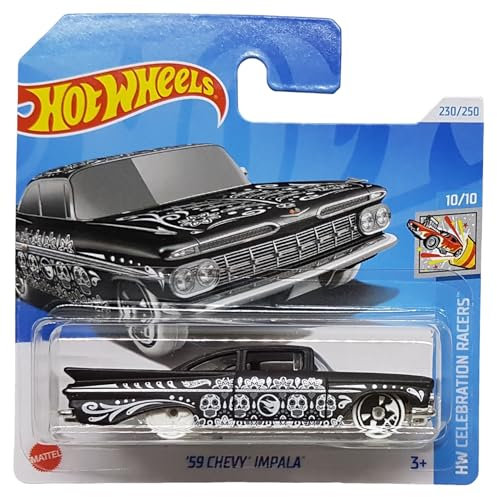 Hot Wheels - ´59 Chevy Impala - HW Celebration Racers 10/10 - HTB02 - Short Card - TH Treasure Hunt - Black & White - Mattel 2024-1:64