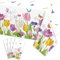 Tulpen-Party-Tischdecken, rechteckig, Blumen-Tischdecken, Aquarell, Tulpe, Tischdecke, Schmetterlingstischdecke für Tee, Lila, Schmetterling, Tulpen, Frühling, Geburtstag