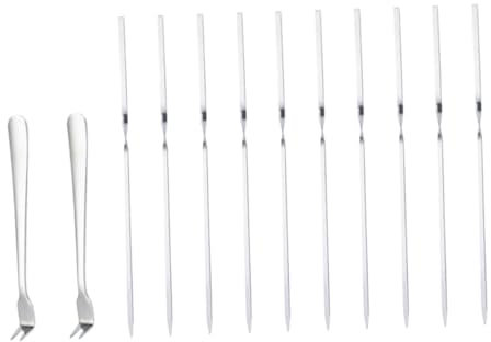 YARNOW Brochettes Barbecue Acier Inoxydable Fourchettes Barbecue Domestique Ustensiles Fourchette Brochette Inox Bâtonnets Acier Inoxydable