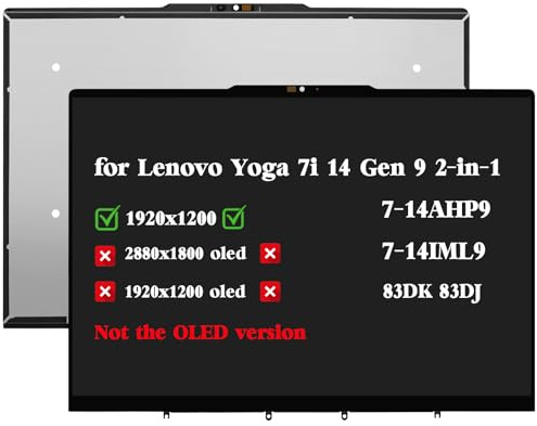 HPDELGB Ersatz für Lenovo Yoga 7i 14 Zoll Gen 9 2-in-1 7-14AHP9 83DK 83DK000AUS 83DK000BUS 1920x1200 WUXGA LCD Touchscreen Display Montage Nicht-OLED-Bildschirm