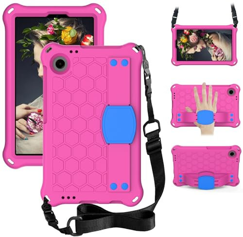 Funda protectora Funda compatible con Alcatel Joy Tab2 2020 (9032Z)/para Alcatel 3T 8.0 Funda Compatible with tablet compatible con niños, duradera y ligera EVA a prueba de golpes con mango protector