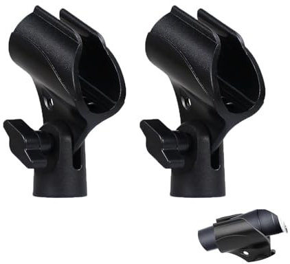 Pince Micro,2 de Pince de Microphone Pour Microphones Emetteurs Portatifs,Clip de Qualité à Ressort Pour Microphone,Support Universel de Microphone Idéal Pour les Conférences,Podcasts,Etc