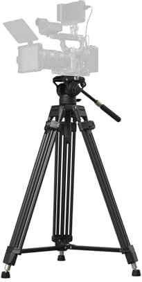 SMALLRIG Heavy-Duty Carbon Fiber Tripod w/FreeSpeed One-Step Height Adjust, 75 Tall, Fluid Head, Dual-Mode QR Plate for DJI/MFT, Load up to 17lbs, Professional Video Tripod for Camera AD-80S - 5111
