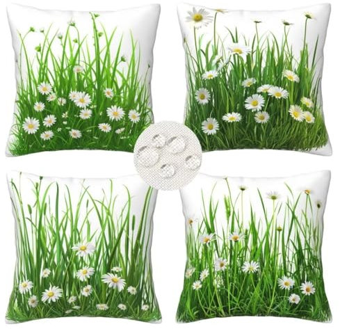 Outdoor Kissen Wetterfest Kissenbezug 80x80 4er Set Flieder Lila Kissenbezüge Dekorative Outdoorkissen Blume Sofakissen Zierkissenbezüge Couch Kissen für Sofa Wohnzimmer Patio Garten Deko Kissen -LI74