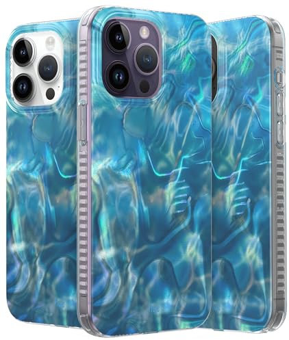 LONLI Hue Schutzhülle für iPhone 14 Pro – [360° Stoßdämpfende Stoßdämpfer] – [Niedliche und einzigartige Handyhülle für Mädchen und Frauen] – Ozeanwelle