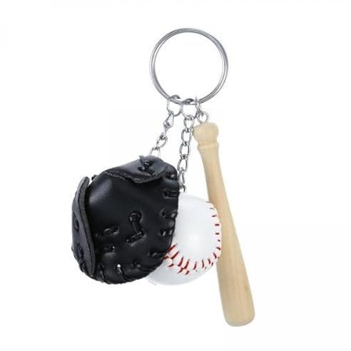 TTETTZ 2 X Baseballschläger Schlüsselanhänger, Baseball Schlüsselring, Souvenir, Sport Partygeschenk, Sportball, Schlüsselanhänger für Tasche, Geldbörse, Bri