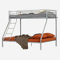 MEUBLE COSY Lit superposé 3 Places en métal avec Sommier à Lattes Cadre de Lits 90x190 et 140x190cm pour Enfant Adulte, Gris