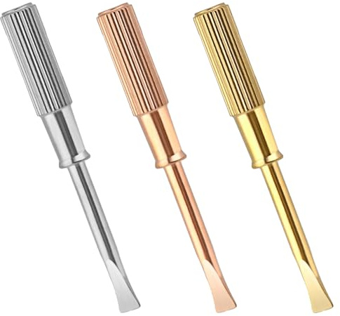 Elegaperma 3Pcs Flat Head Screwdrivers, Silver, Gold, Rose Gold Small Screwdriver, Titanium Steel Tool Tiny Screwdriver, Ideal for Jewelry Repairs and Personalized DIY Items
